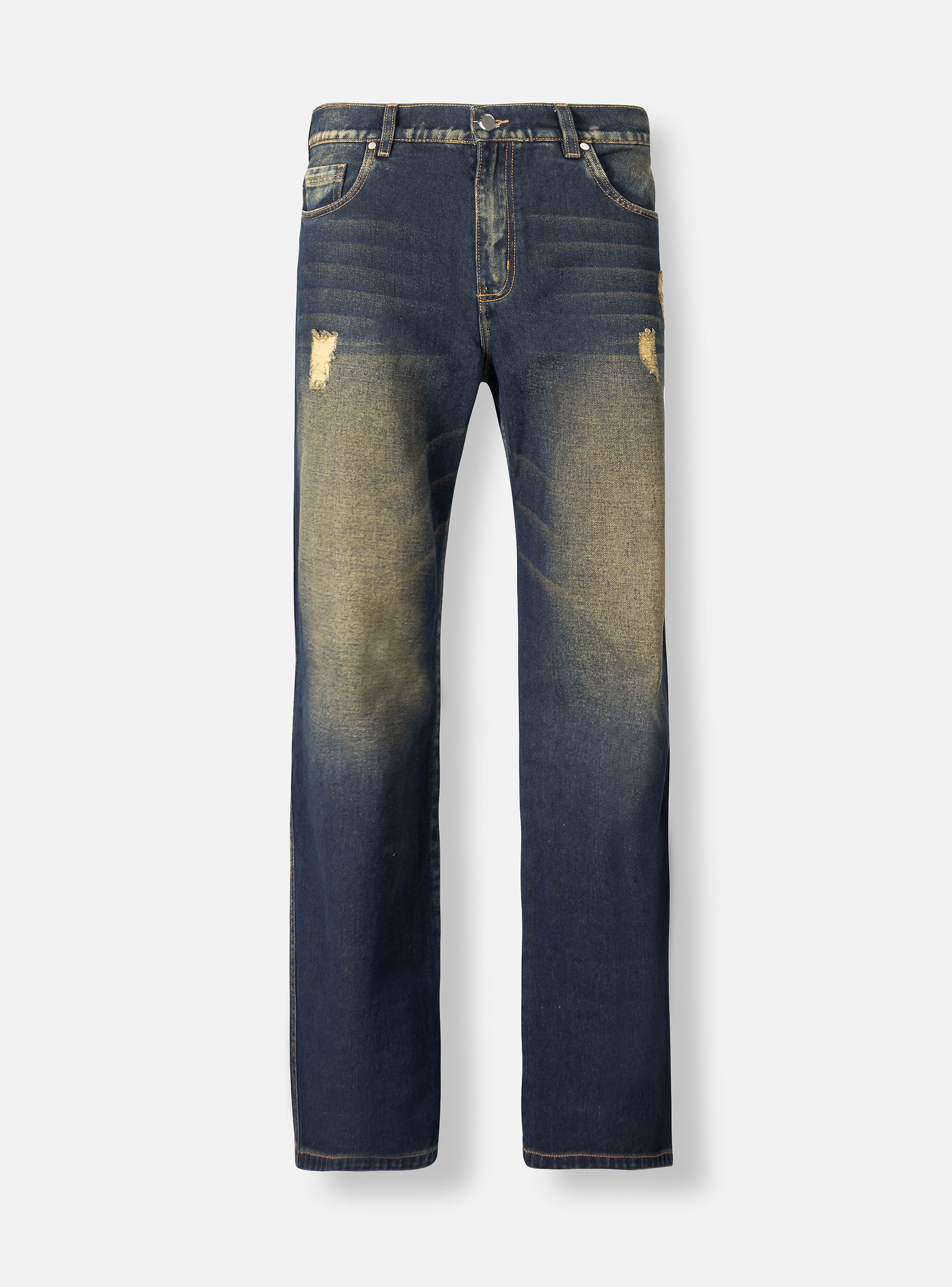Jeans Regular Dirty Musgo