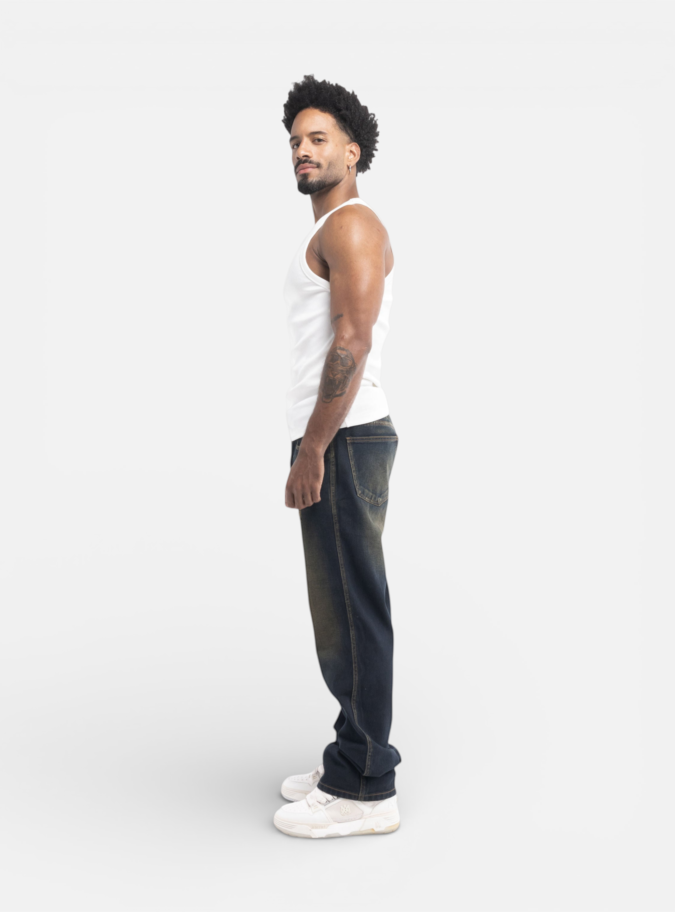 Jeans Regular Dirty Musgo