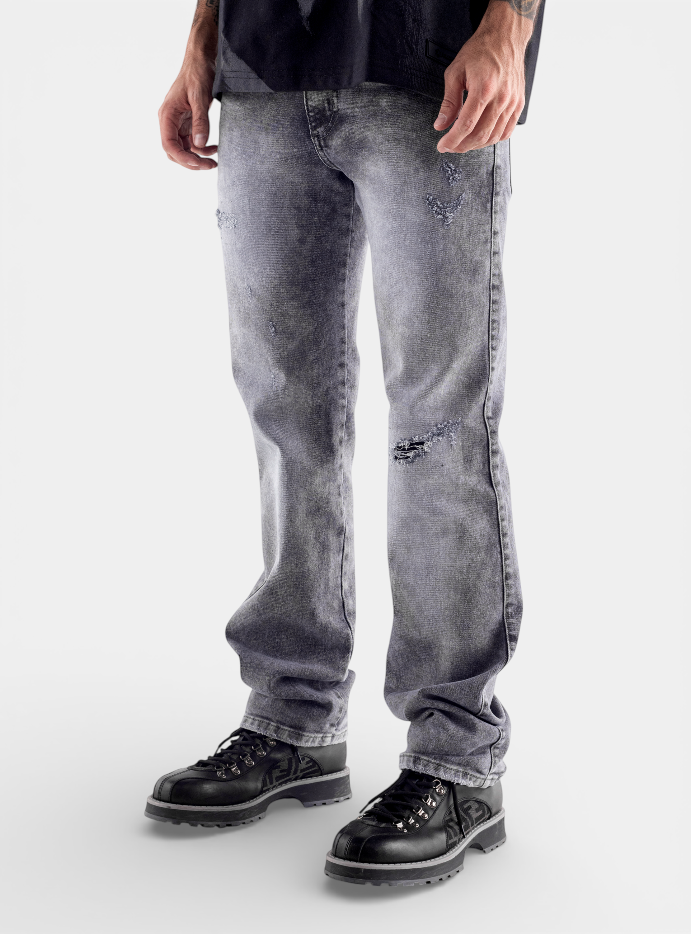 Jeans Slim Rude Patchwork