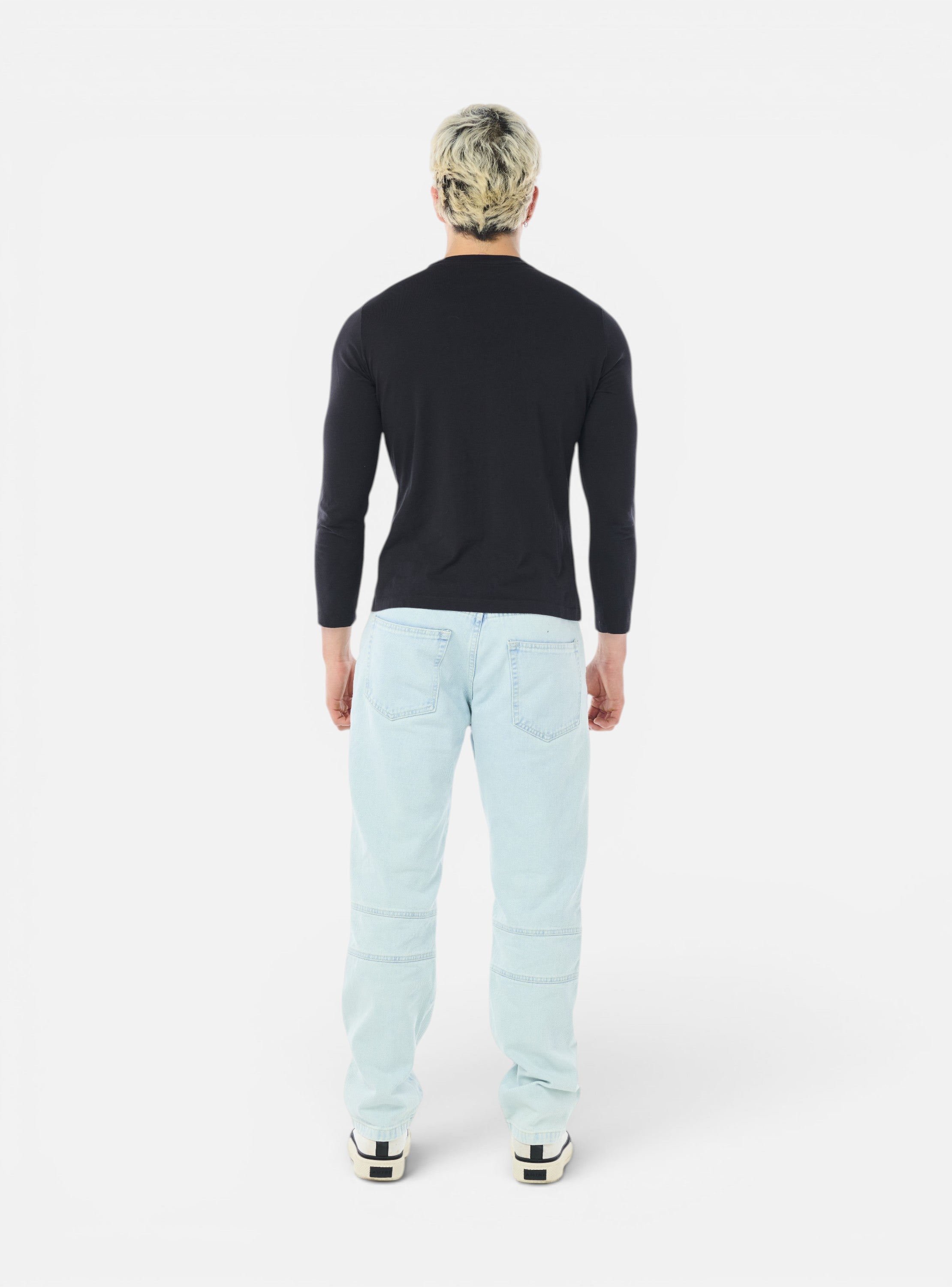 Fxckboy Jeans Regular Recto Panelled de corte recto en lavado claro, con paneles en las rodillas y estilo urbano.