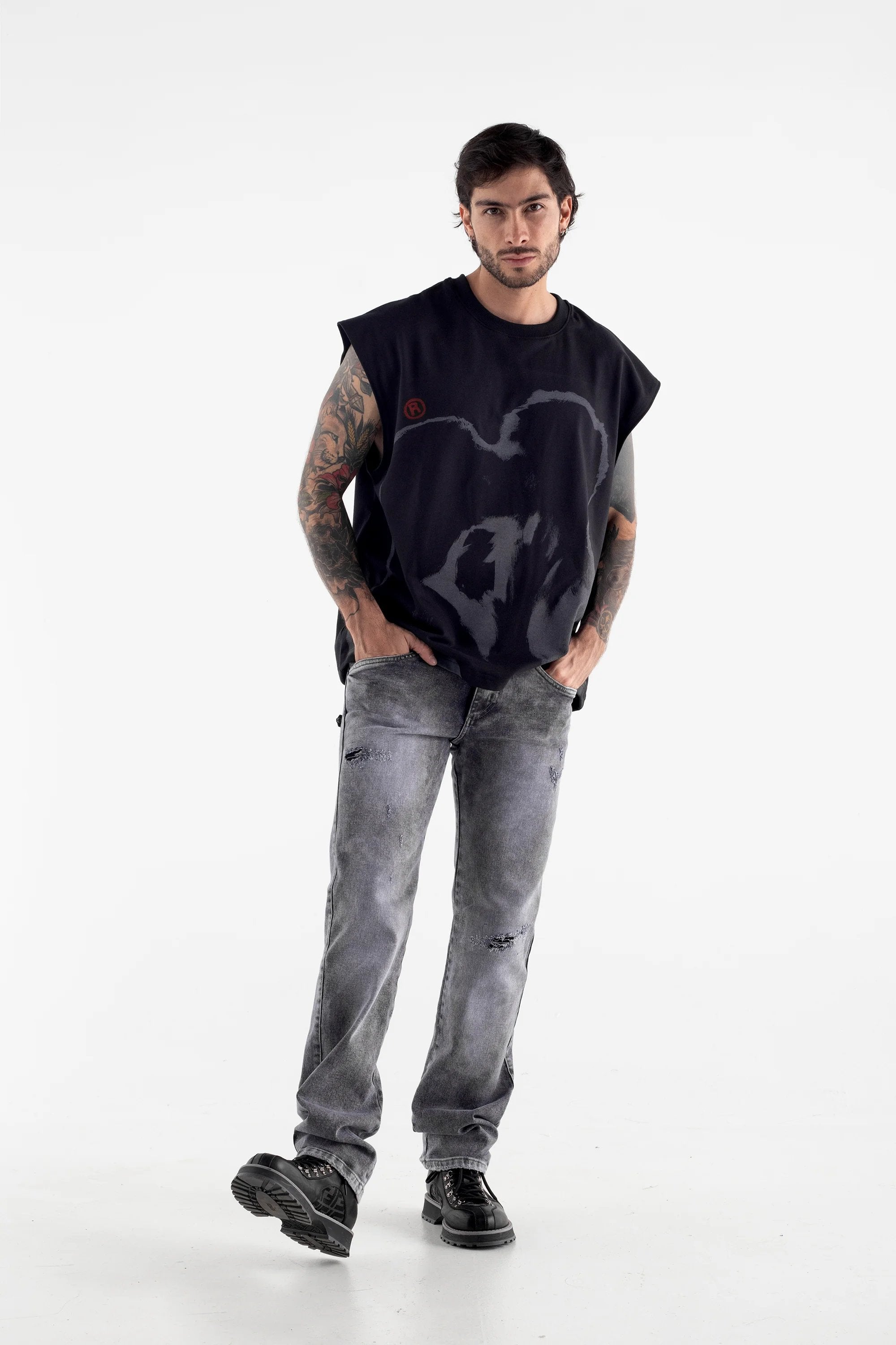 Jeans Slim Rude Patchwork