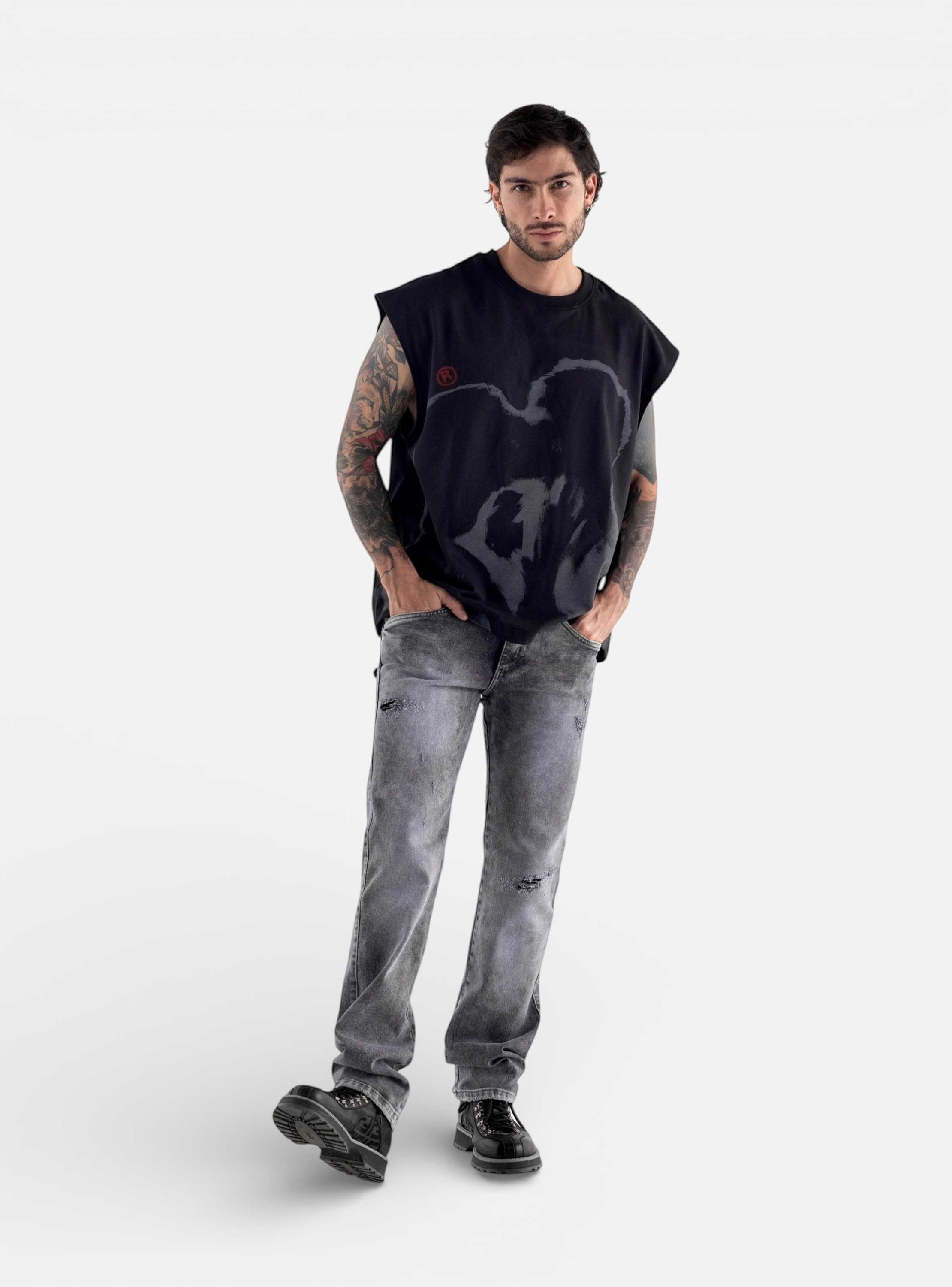 Jeans Slim Rude Patchwork